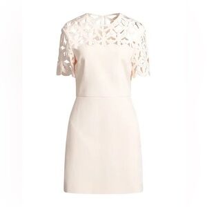 Valentino White Floral Cutout Mini Dress
